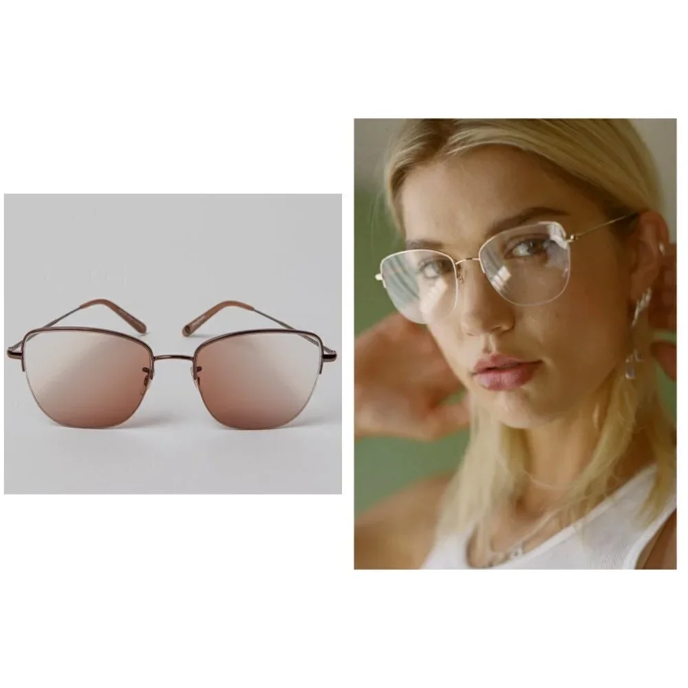 💕GARRETT LEIGHT💕 Pershing Glasses RG-DV Rose Gold Dove Frame Pink Gradient NWT